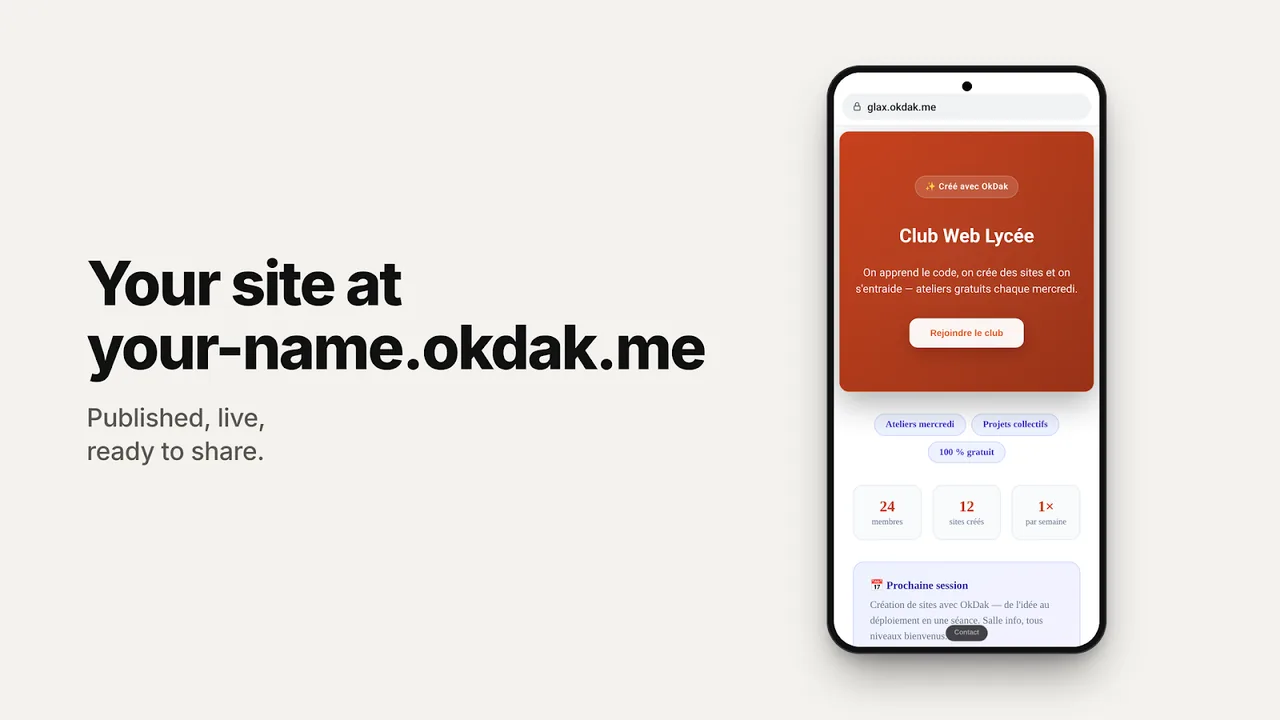 Ton site sur your-name.okdak.me
